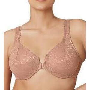 Glamorise Elegance Stretch Lace Front Close Wonderwire Bra 9245 32D
